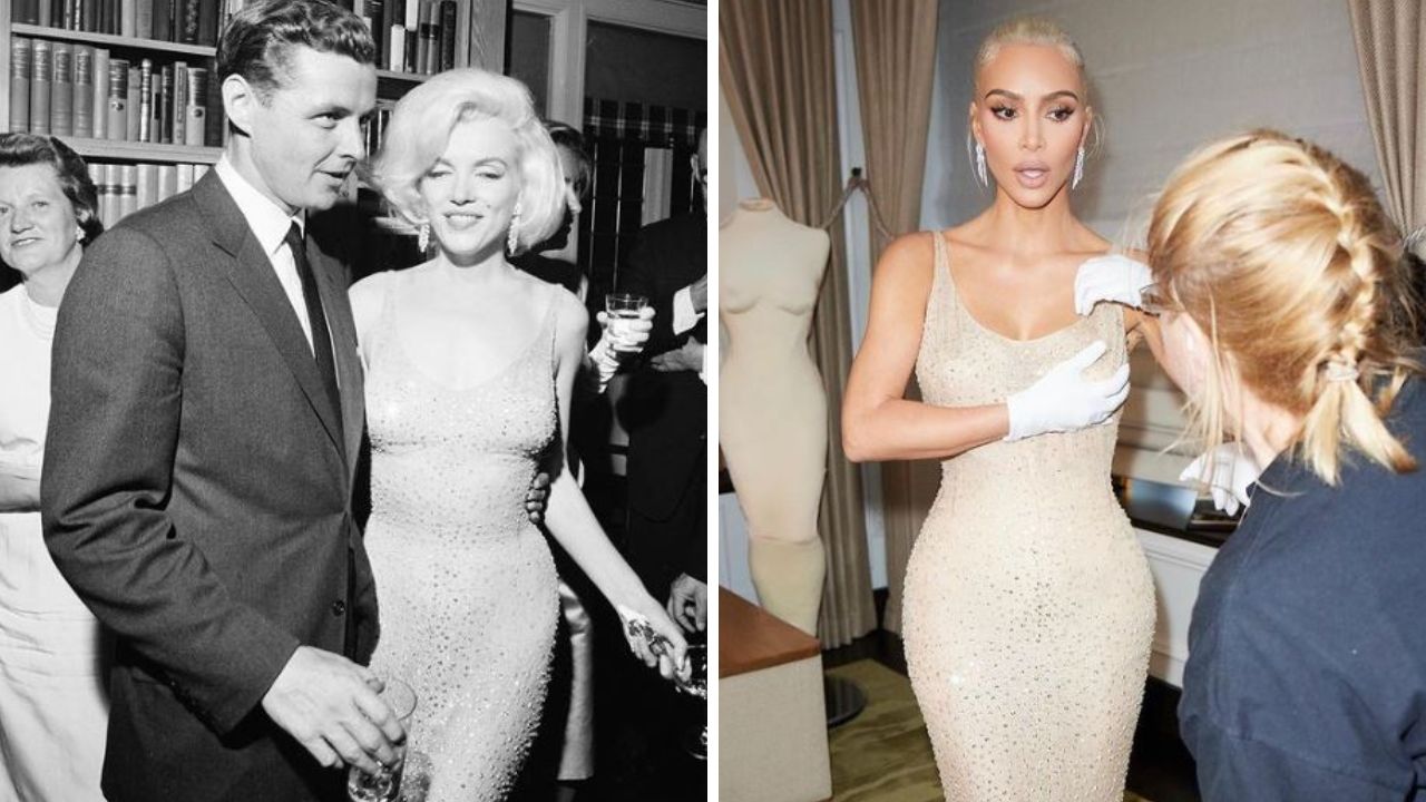 Kim Kardashian e vestido Marilyn Monroe